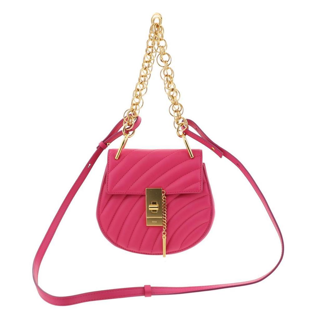Chloe Drew Chain Shoulder Bag Pink